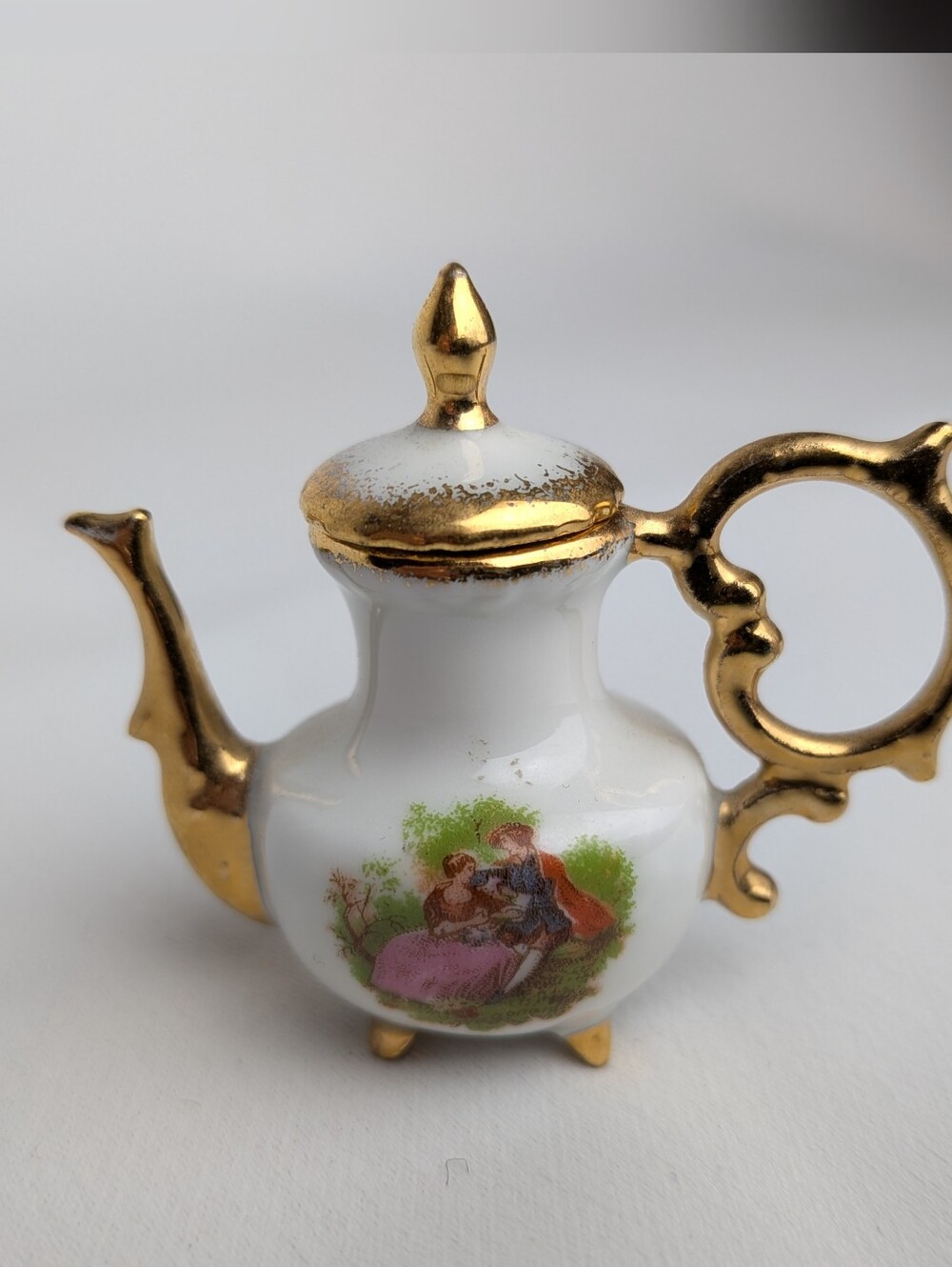 Vintage LIMOGES FRANCE Miniature Tea Pot Collectible Porcelain Made In France
